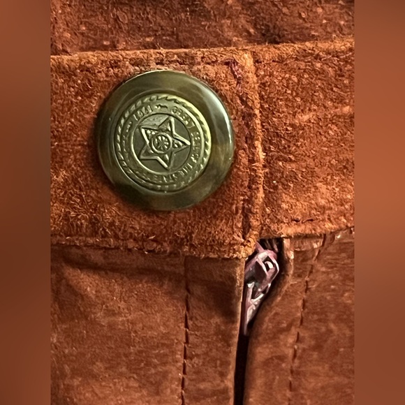 Burgundy classic vintage Suede leather above knee mini skirt sexy 90s  1991 - Picture 4 of 5